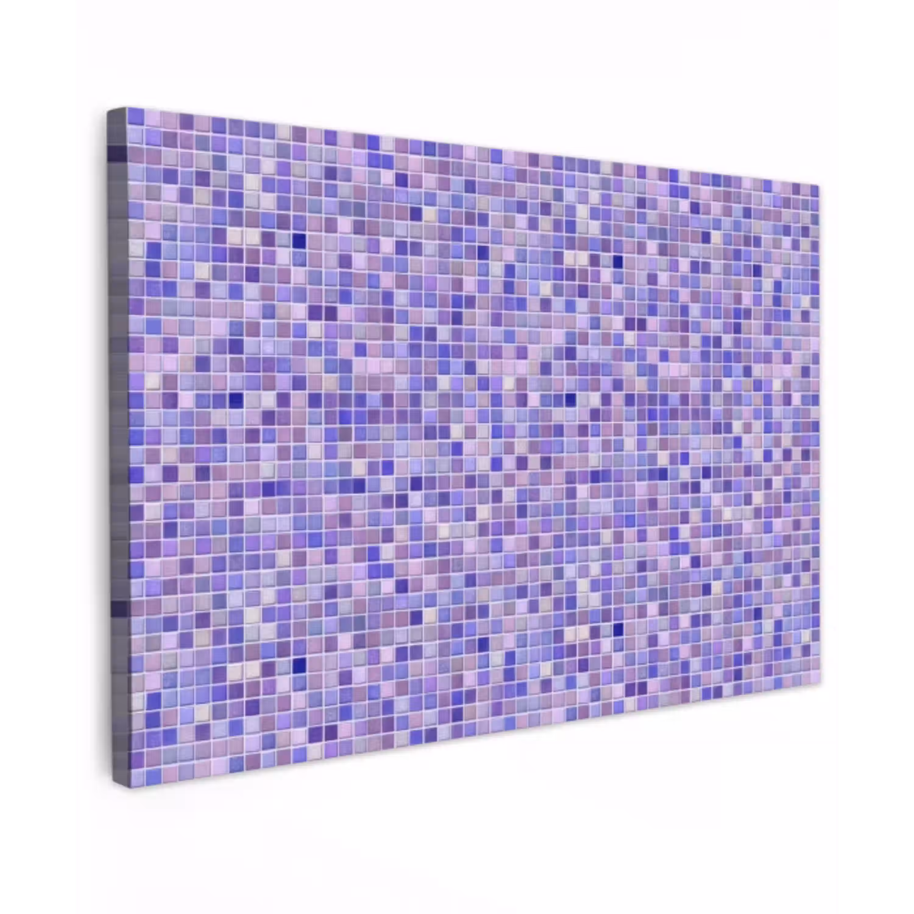 Mozaïek - Tegels - Lila - Amethist Tuinposter op houten frame 2 cm dik klein 845 -3d