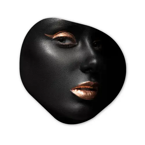 Vrouw - Make-up - Koper - Zwart Wandcirkel Organisch Forex 3mm klein -3d