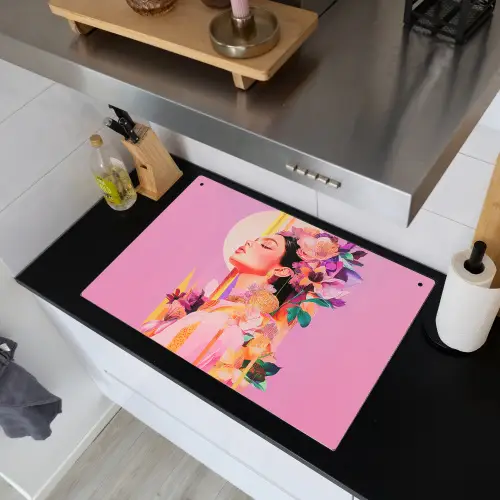 Vrouw - Bloemen - Paars - Abstract Inductie beschemer met haakjes klein -sfeer1