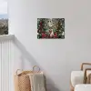 Kerstfeest - Dennenbos - Rood tuinposter los doek klein -sfeer8