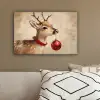 Kerst - Hert - Gewei - Kerstbal - Rendier canvas 2cm klein -sfeer3