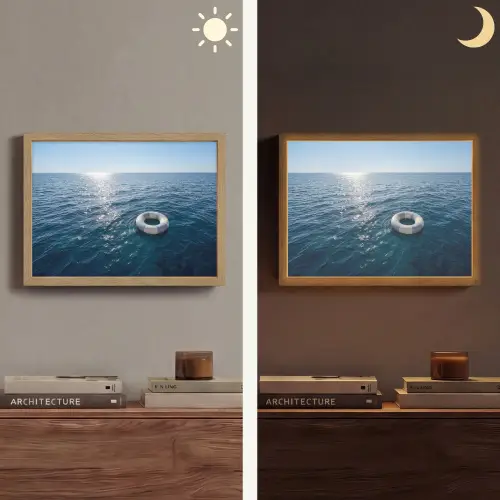 Oceaan - Zwemband - Horizon Light Box met batterij (Wandlamp) middel -sfeer3