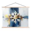 Abstract - Winter - Sneeuwvlok - Sneeuw - Goud textielposter latten blank klein -3d