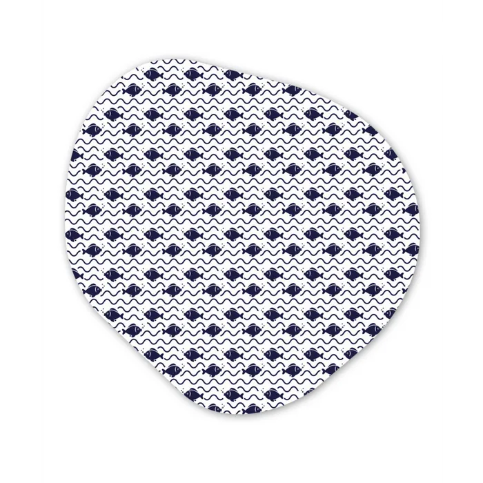 Oceaan - Visachtig - Blauw - Wit Wandcirkel Organisch Forex 3mm klein 629 -3d