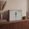 Microfoon - Vintage - Illustratie - Grijs Light Box met batterij (Wandlamp) middel -sfeer2