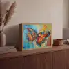 Vlinder - Kleuren - Kunst - Schilderij Light Box met batterij (Wandlamp) middel -sfeer2