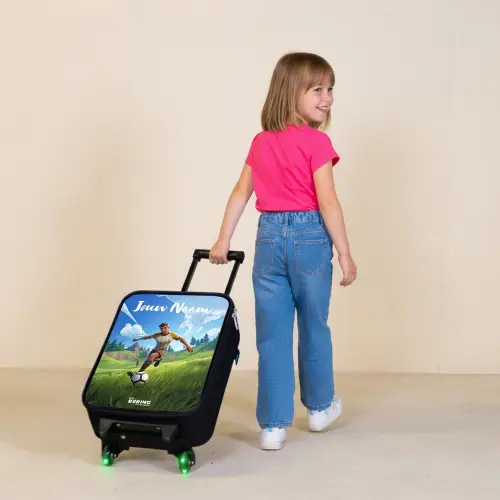 Voetballer - Gras - Goal - Kleurrijk Kinderkoffer - Zwart klein -sfeer1