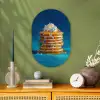 Pannenkoeken - Steentjes - Glitter - Slagroom Wandcirkel Ovaal Forex klein -sfeer2
