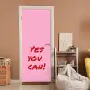 Yes you can do it - Rood - Roze deurposter klein -sfeer1
