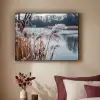 Riet - Gras - Natuur - Winter - Meer Textielframe zwart klein -sfeer1