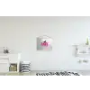 Catch flights not feelings - Vliegtuig - Roze textielposter latten blank klein -kinderkamer