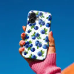 Bessen - Patroon - Blauw Toughcase MagSafe Apple iPhone 17 klein 1017 -Sfeer1V
