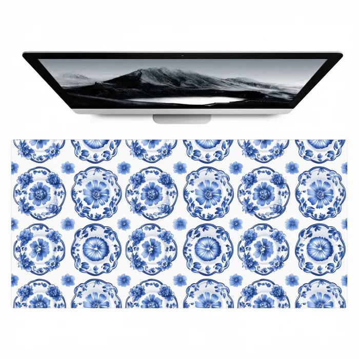 Sierborden - Bloemen - Blauw Muismat XXL klein 681 -zzz3d