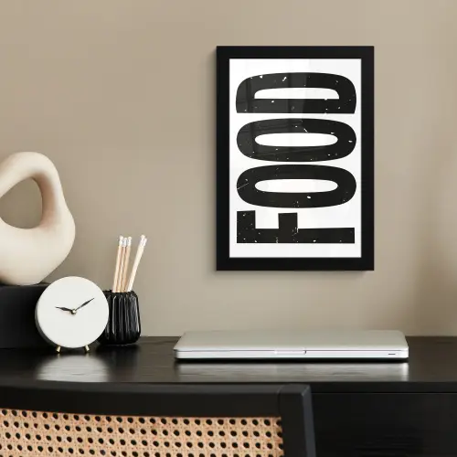 Food - Zwart - Wit - Decoratie fotolijst zwart zonder passe partout klein -sfeer1