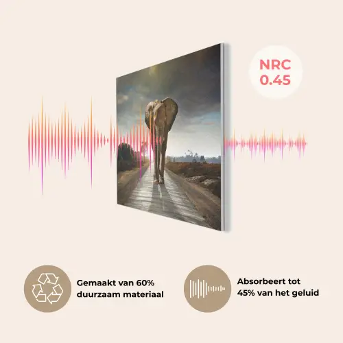 Olifant - Weg - Dieren - Zonsondergang - Landschap PET vilt klein -USP_NL