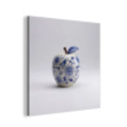 Appel - Blauw - Klassiek aluminium wit klein -3d