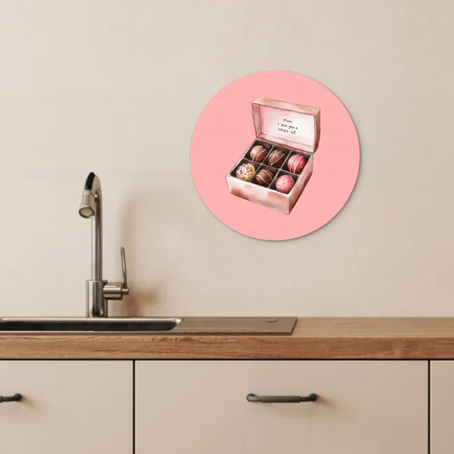 Doosje - Bonbons - Liefdevolle - Tekst KitchenYeah - Keuken - Wandcirkel Forex klein -sfeer3