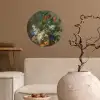 Stilleven met bloemen - Schilderij van Jan van Huysum Wandcirkel behangsticker klein -sfeer1