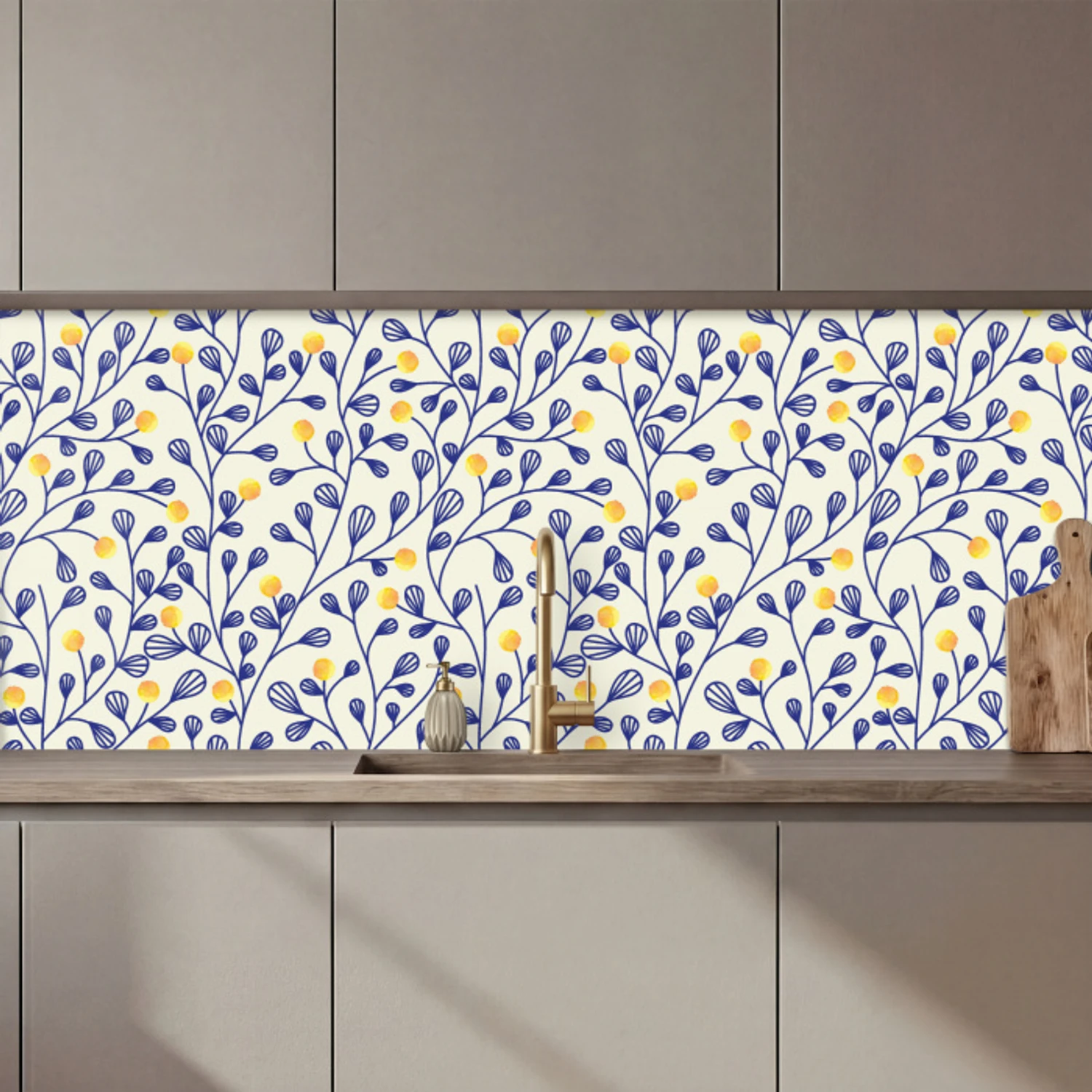 Patronen - Geel - Minimalistisch keuken achterwand 2 middel 871 zz_3dshopping