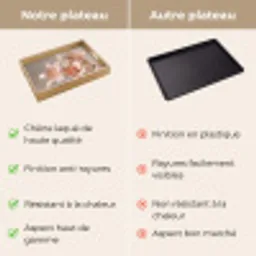 Lelies - Meeldraden - Roze - Wazig Dienblad Rechthoek middel -USP_VergelijkingFR