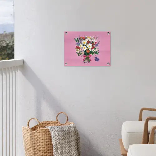 Bloemen - Quote - Kaartje - Kleurrijk tuinposter los doek klein -sfeer8