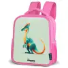 Dino - Blauw - Dier Kinderrugzak - Roze middel -schuin