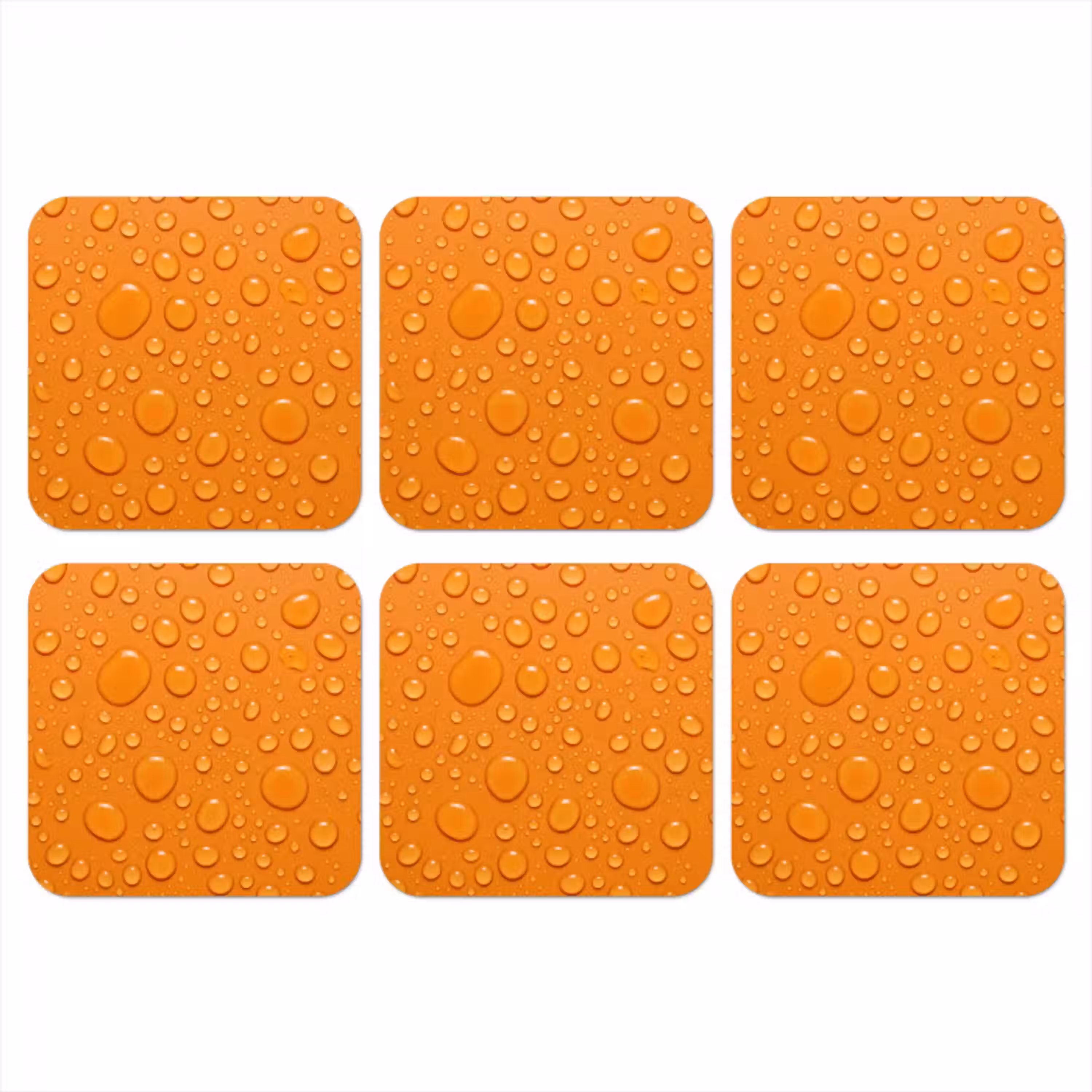 Water - Druppels - Oranje onderzetter kurk middel -3d