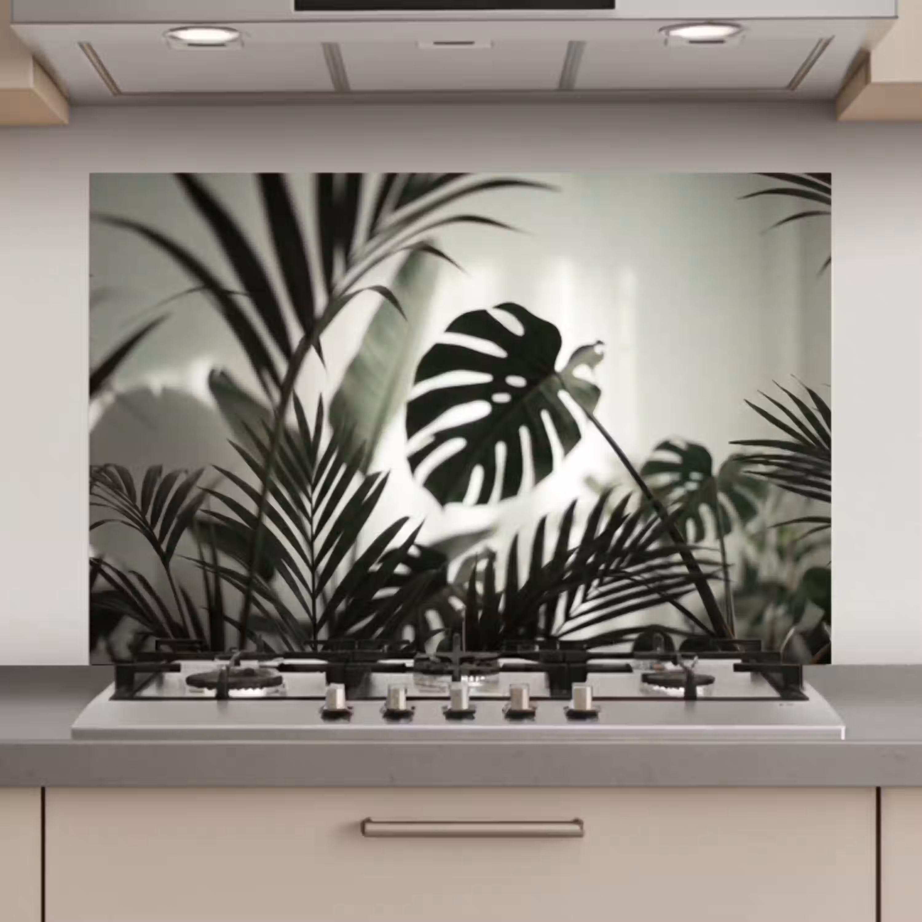 Planten - Bladeren - Natuur - Minimalistisch - Groen keuken achterwand spatscherm klein -3d_website
