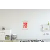 Blokletters - Rood - Kartelrand textielposter latten blank klein -kinderkamer