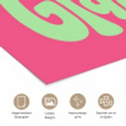 Grateful - Groen - Grafisch - Vloeiend poster papier klein -closeup_NL