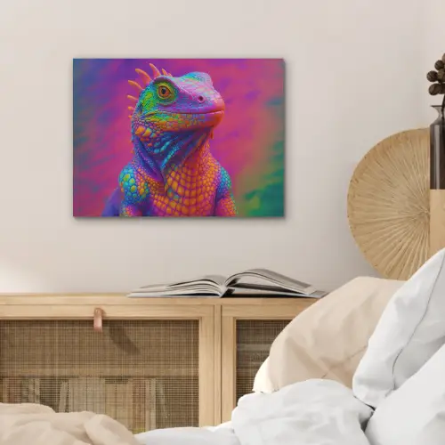 Kameleon - Dieren - Neon - Kleur PET vilt klein -sfeer3