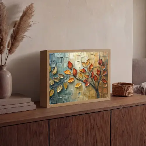 Boom - Abstract - Natuur - Kunst Light Box met batterij (Wandlamp) middel -sfeer2