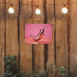 Peper - Disco - Rood - Glitter tuinposter los doek klein -sfeer1
