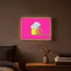 Mok - Wolken - Roze - Minimalitisch Light Box met batterij (Wandlamp) middel -sfeer4