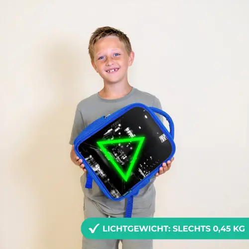Felgroene driehoek Kinderrugzak - Blauw middel -sfeer1_NL