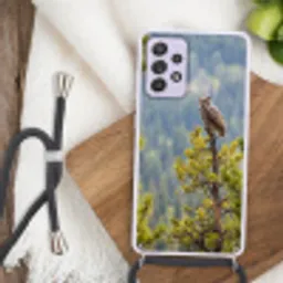 Uil - Oehoe - Bomen - Natuur Hoesje Samsung Galaxy A52 5G met koord klein -sfeer4