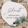 Lichtroze met palmblad - Sierlijk Naambord Organisch middel -sfeer10