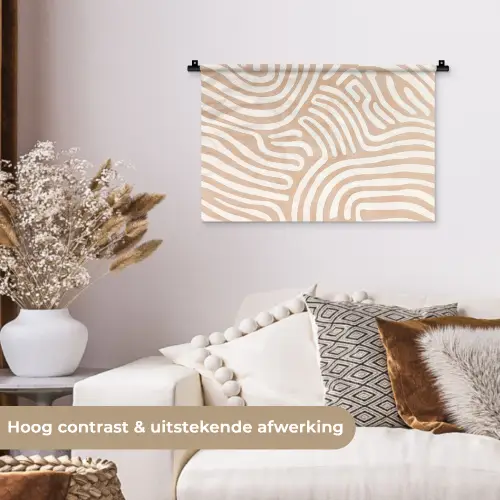 Beige - Aardspatroon Wandkleed katoen klein -sfeer1