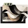 Abstract - Golven - Zwart - Verweerd Inductie beschemer met haakjes klein -3d