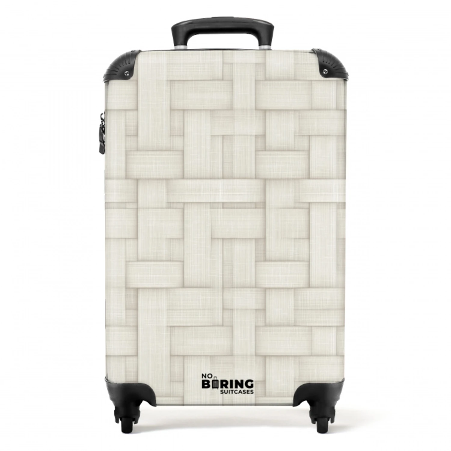 Vlechtwerk - Banen - Beige NBS - Handbagage koffer - Volwassenen Unisex middel -productfoto_recht