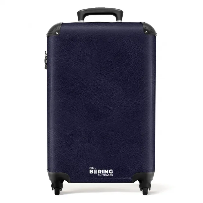 Lederen look marine blauw NBS - Handbagage koffer - Volwassenen Unisex middel -productfoto_recht