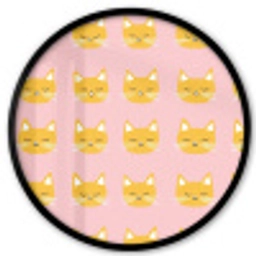 Katten - Patroon - Roze Fotolijst rond zonder passe partout klein 856 -3d