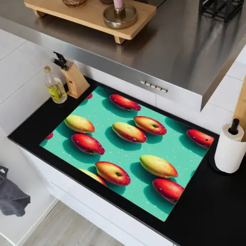 Appels - Water - Turquoise Inductie beschemer met haakjes klein 777 -sfeer1