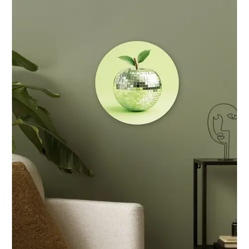 Groen - Disco - Decoratie - Appel Wandcirkel plexiglas klein -sfeer3