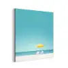 Strand - Blauwe lucht - Geel - Parasol aluminium wit klein -3d