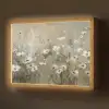 Bloemen - Wit - Natuur - Grijs - Modern Light Box met batterij (Wandlamp) middel -z3d_website