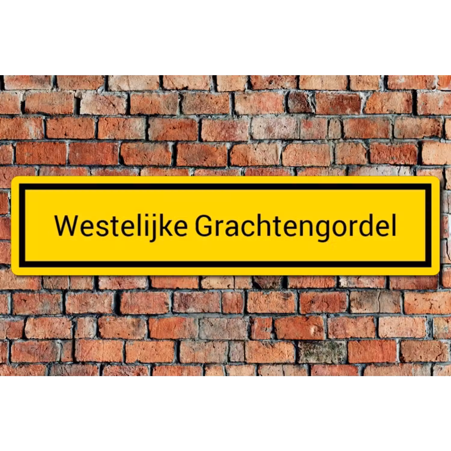 Straatnaambord geel - Vierkante hoeken