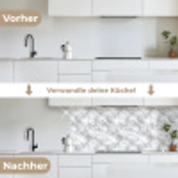 Grijs - Marmer - Klassiek - Aders keuken achterwand 2 middel 871 -voor-na_DE