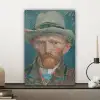 Zelfportret 1887 - Schilderij van Vincent van Gogh canvas 2cm klein -sfeer6