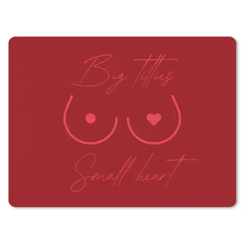 Big titties small heart - Rood - Hart muismat rubber klein -3d